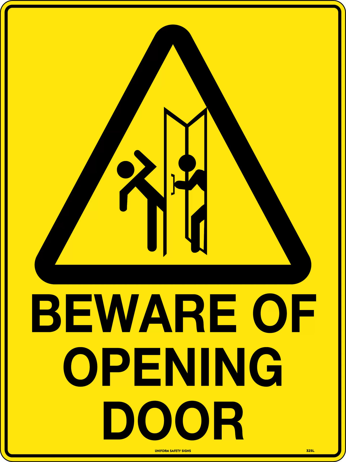 Caution Sign - Beware of Opening Door Sign