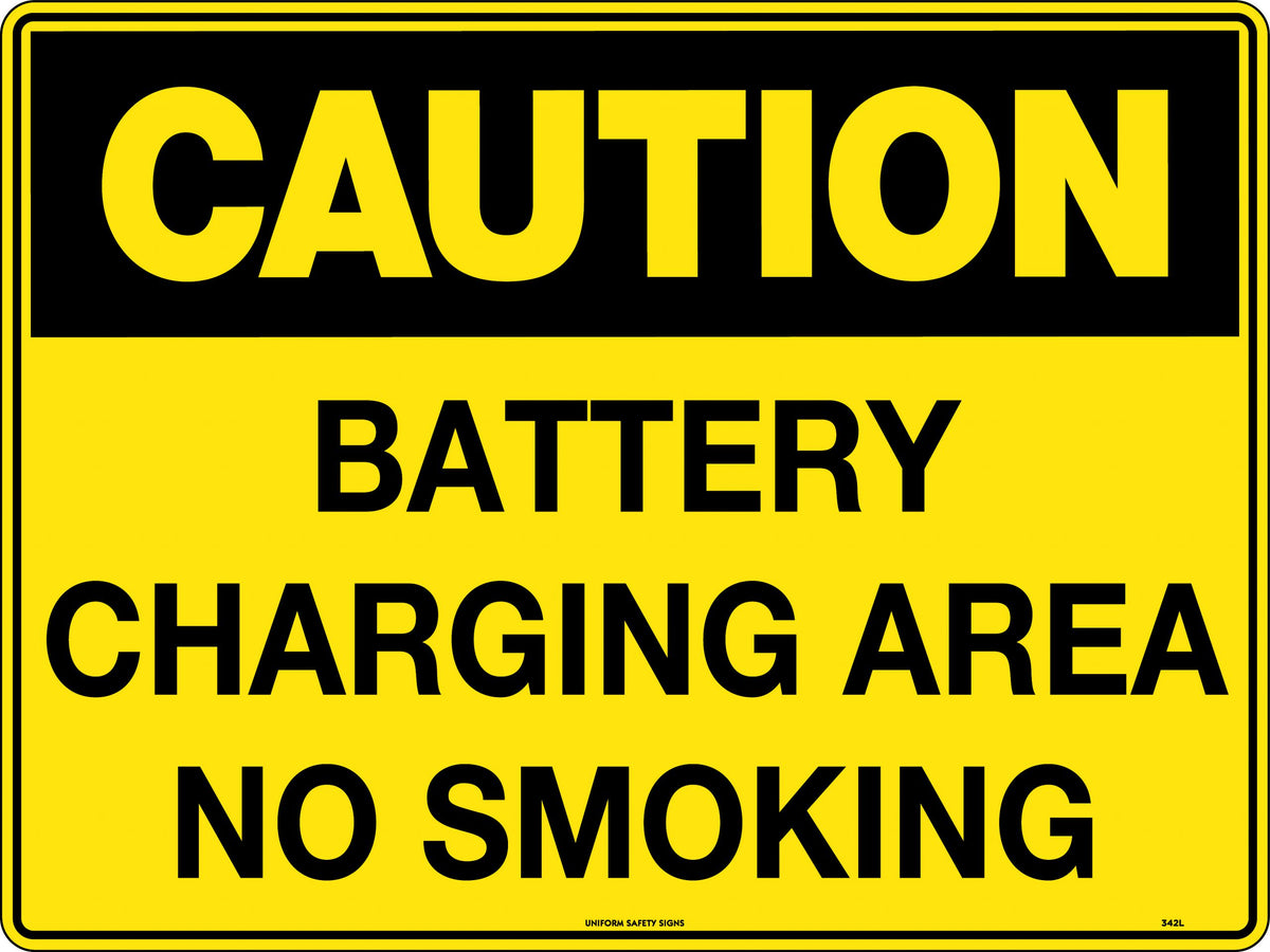 Caution Battery Charging Area No Smoking