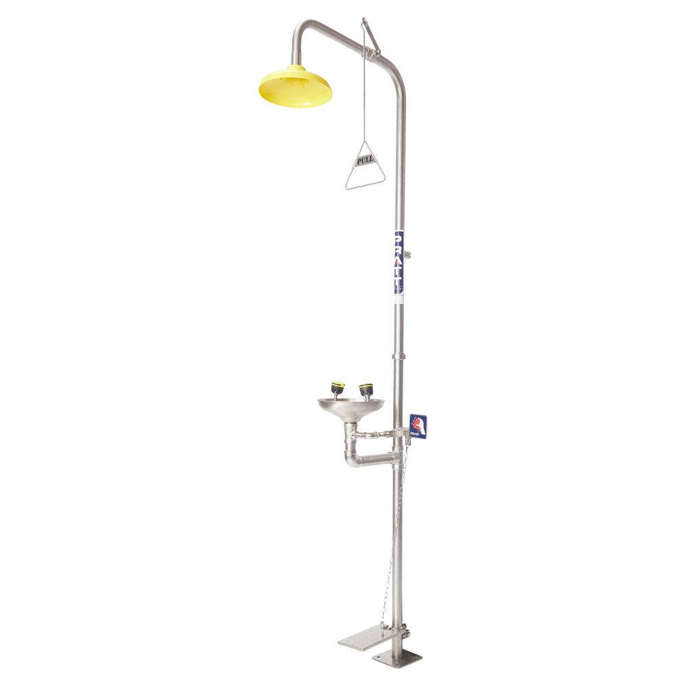 SE612 - Pratt Combination Shower With Single Nozzle Eye Wash With Bowl & Foot Treadle