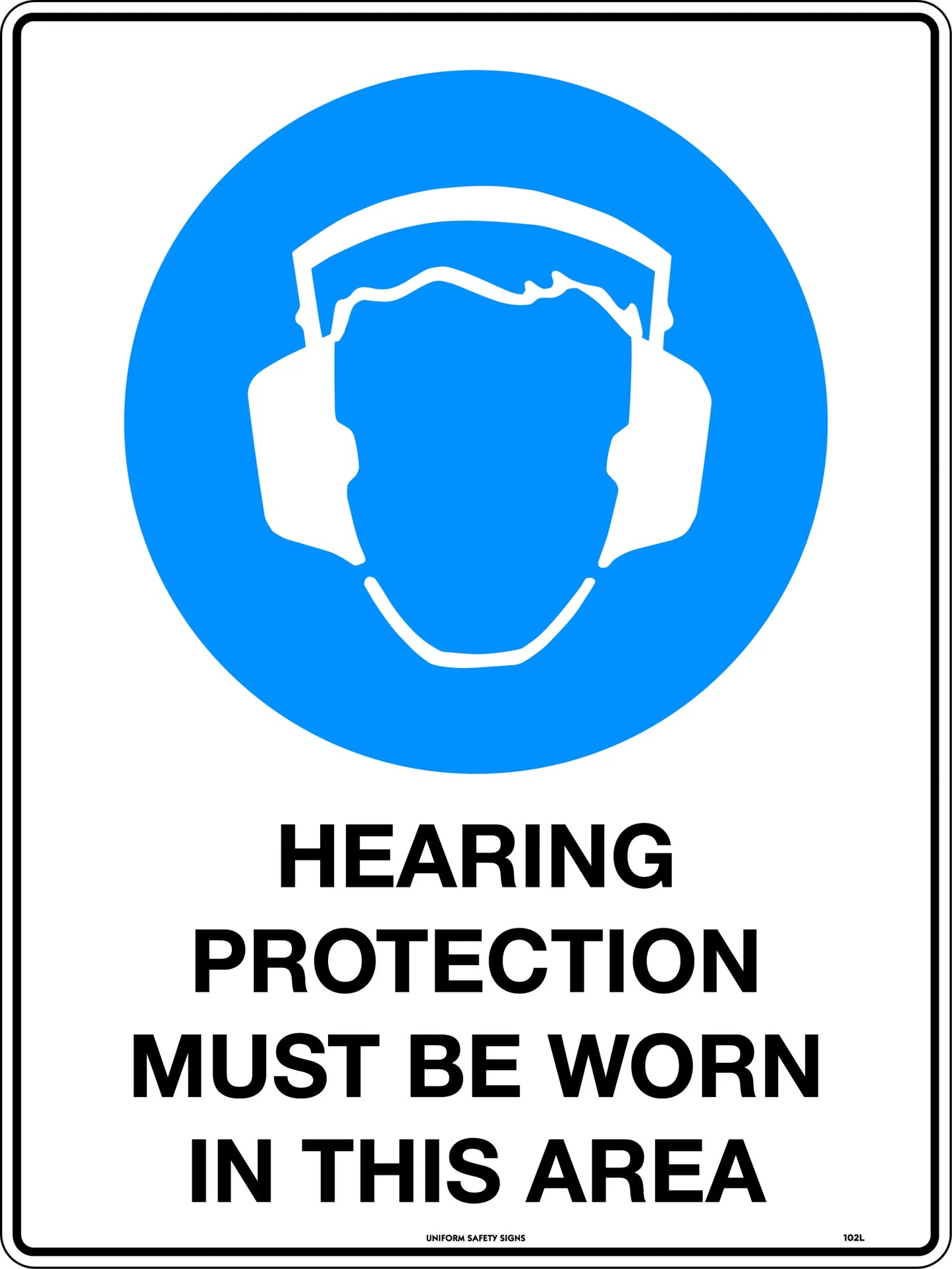 Hearing Protection Must be Worn in This Area (300x225mm)