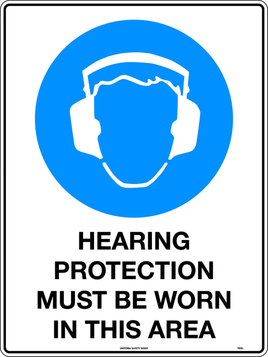 Hearing Protection Must be Worn in This Area (300x225mm)