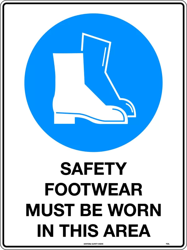Safety Footwear Must Be Worn On This Site (300x225mm)