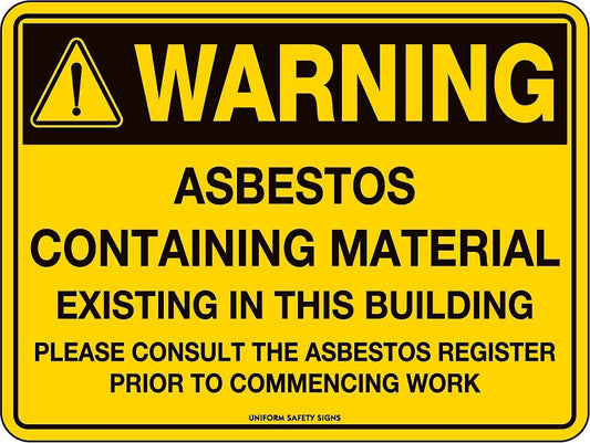 Warning Asbestos Existing in This Building