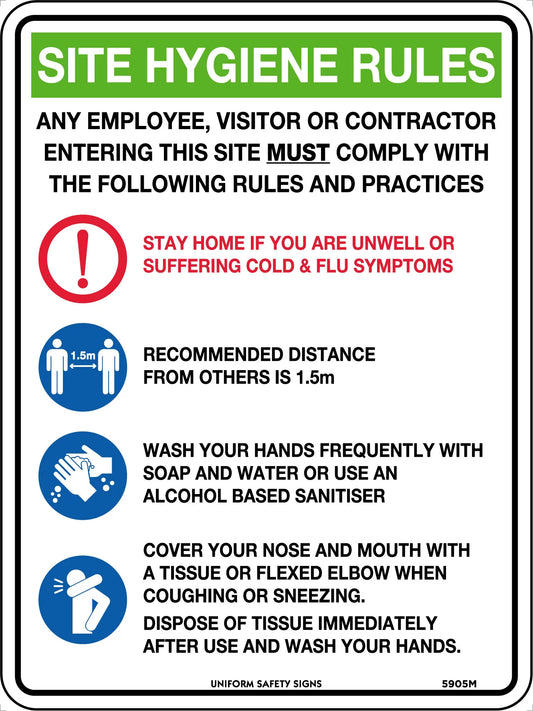 Site Hygiene Rules Sign