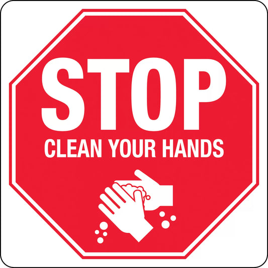 STOP - Clean Your Hands Sign