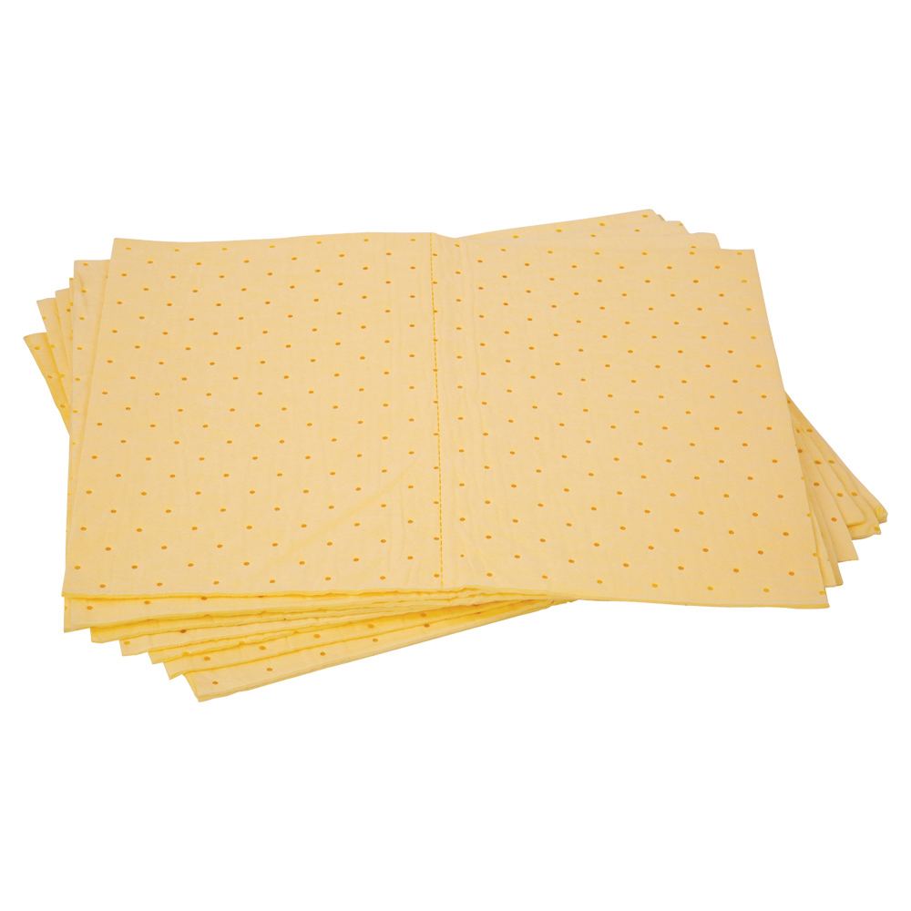 Pratt Yellow Hazchem Absorbent Pad - 300gsm Pack of 10