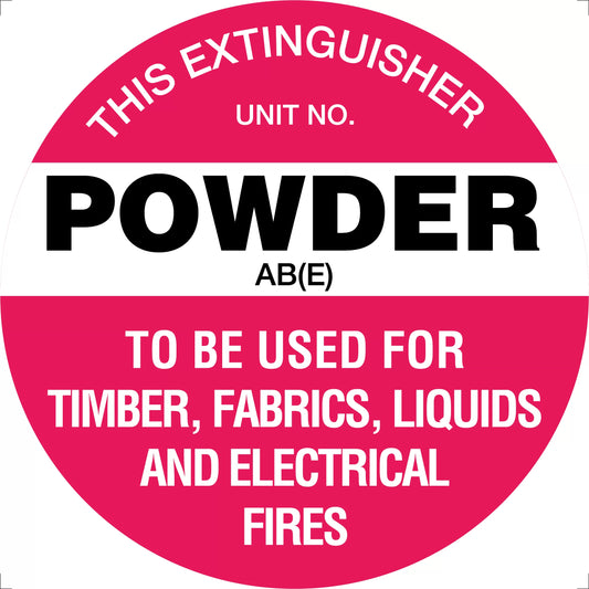 Fire Extinguisher Marker - Powder AB(E) (White)