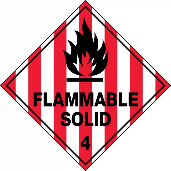 Hazardous Material Label - Flammable Solid 4 sticker