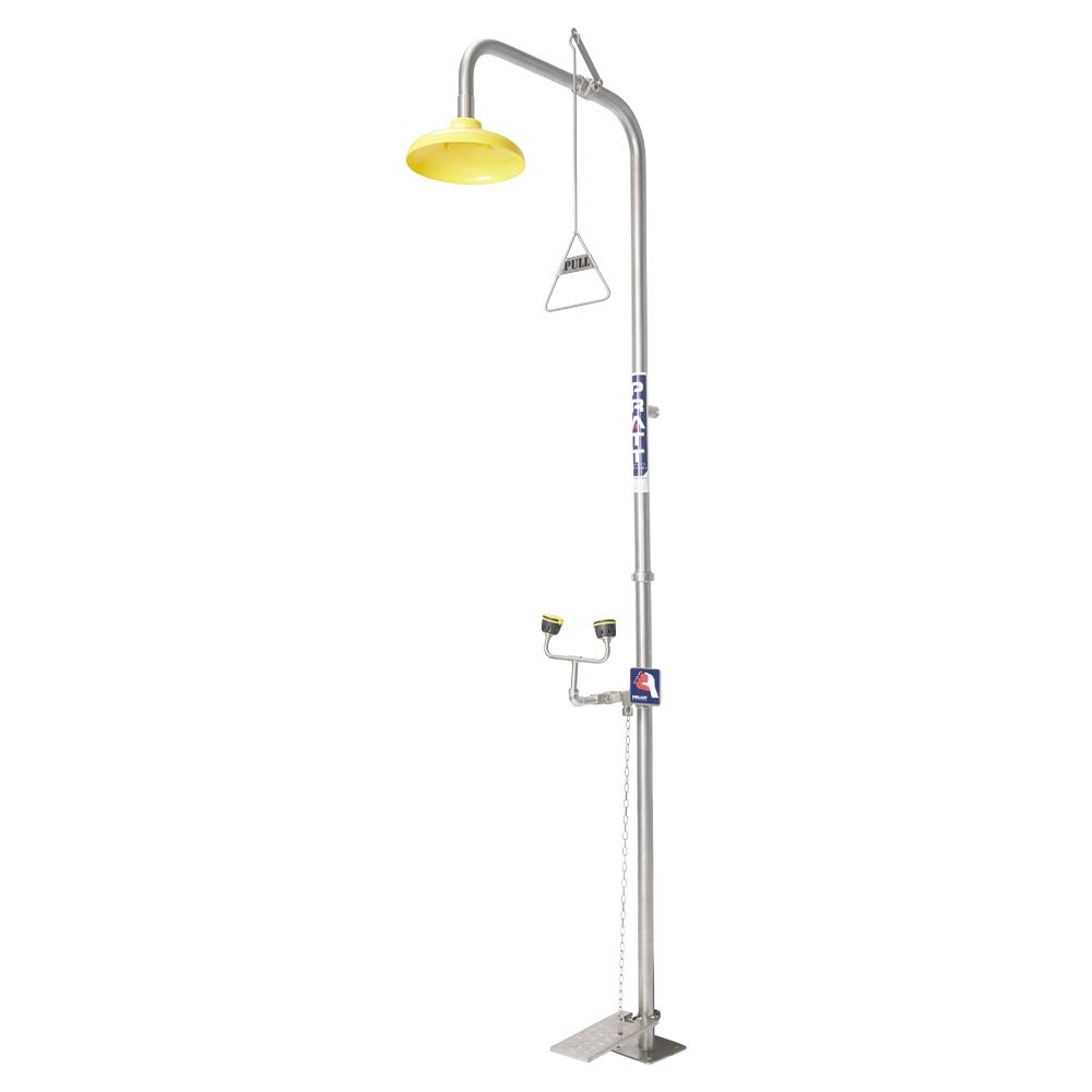 SE679 - Pratt Combination Shower With Single Nozzle Eye Wash No Bowl. With Foot Treadle