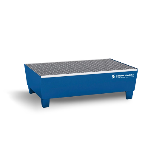 205L Steel Sump Pallet - Blue with Feet