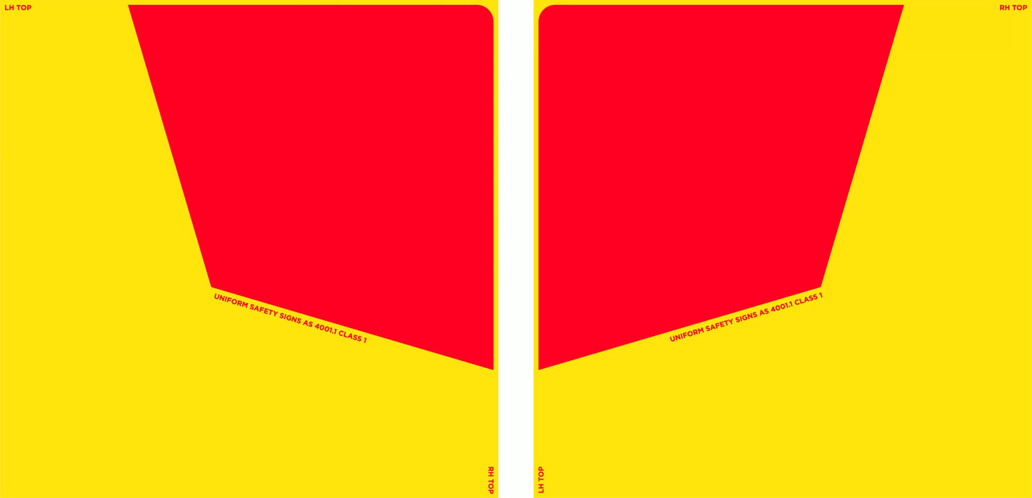 Cl.1 - Red/Ylw - Rear Marker Plates - PAIR (300x300mm)