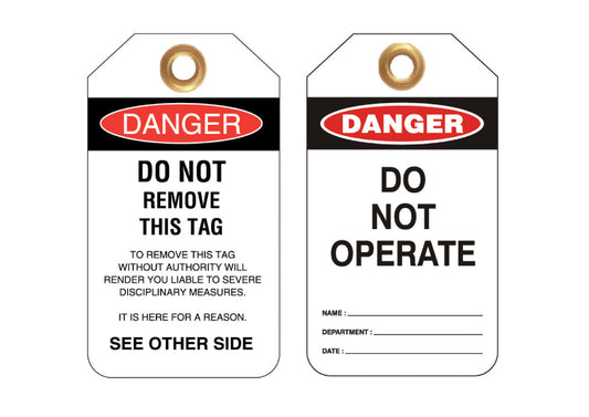 Danger Do Not Operate - Heavy Duty PVC Tags - Pkt of 25