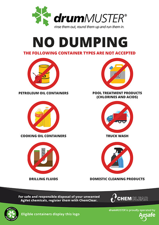 drumMUSTER Metal Sign - No Dumping