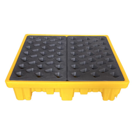 EziBund 4 Drum Bunded Pallet – Forkliftable – Yellow