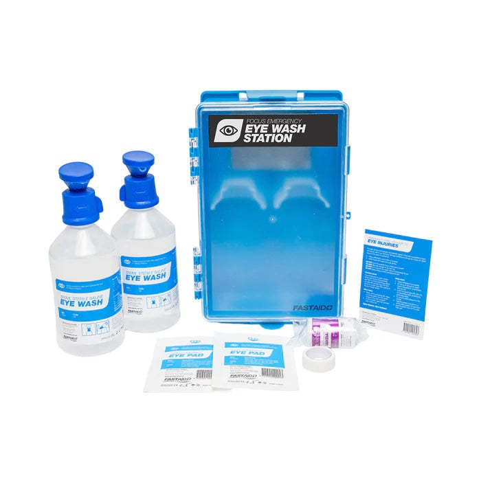Focus Emergency Eyewash Station, Plastic Wall Mount
