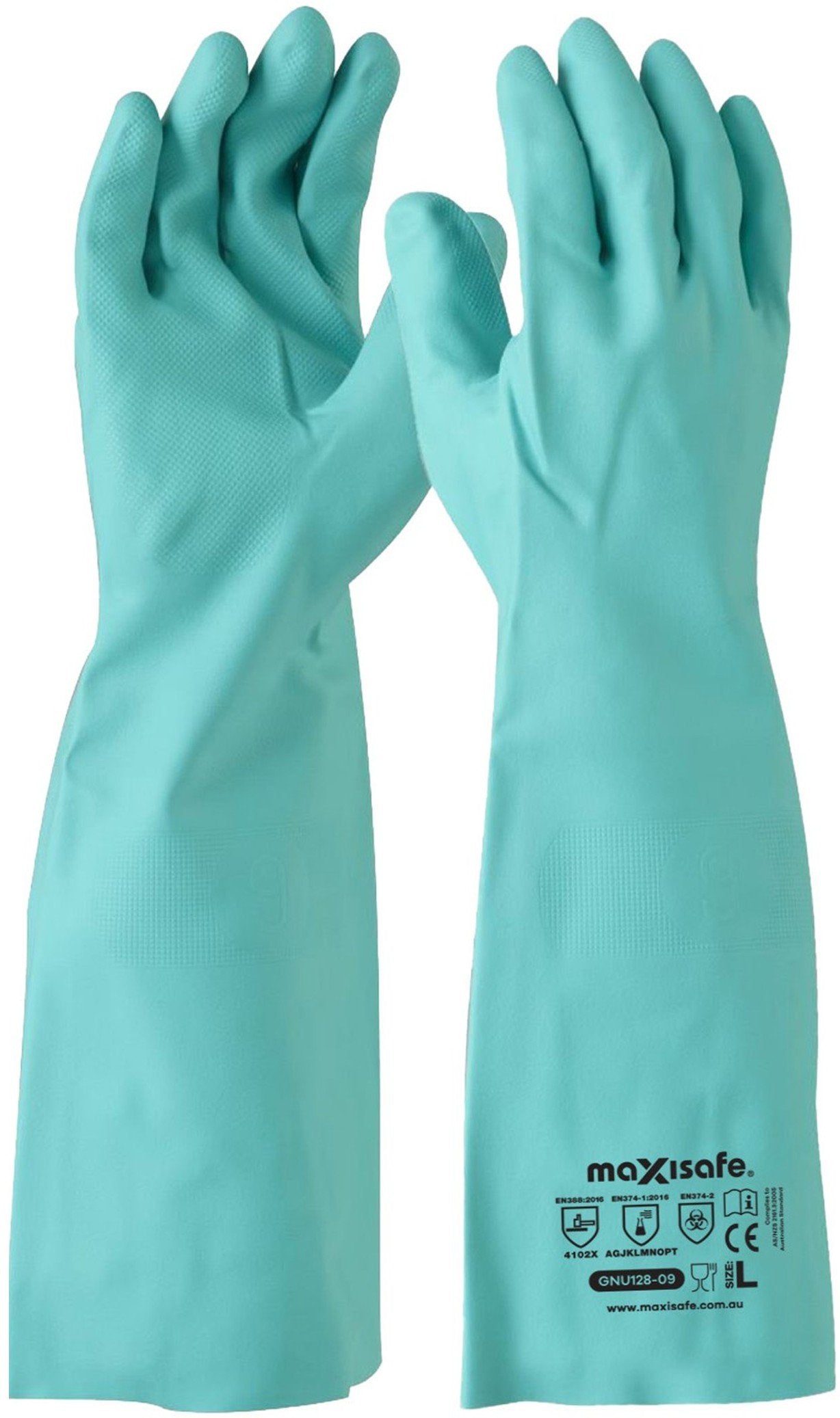 Maxisafe Green Nitrile Chemical Gauntlet - 45cm